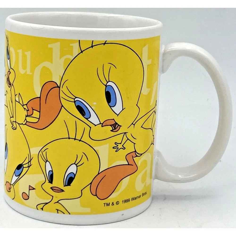 Vintage 1998 Six Flags Exclusive Looney Toons Tweety Bird Warner Brothers Coffee